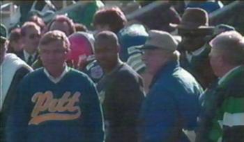 1994 Blue Gray Game – Johnny Majors (left), Joe Williams (center), George Perles (right)